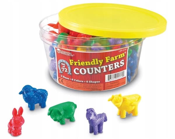 Counting learning figures – 72-piece set – Farm,