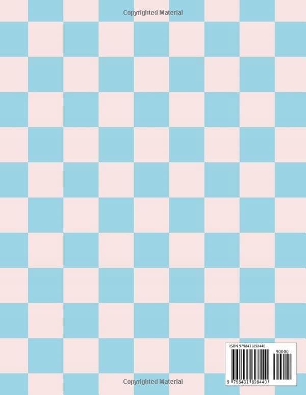 Checkered Notebook:: Aesthetic Baby Blue and Light Pink Retro Notebook 11