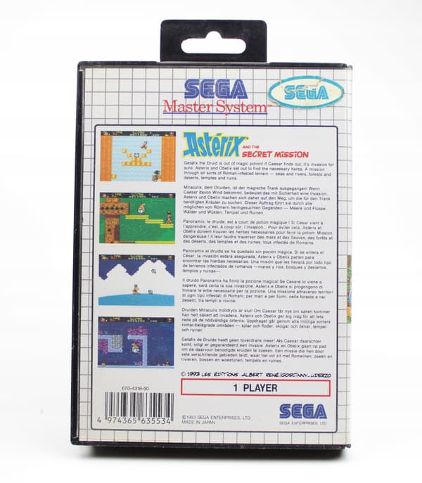 Asterix / Sega Master System / Sega Game Gear, Master System in box