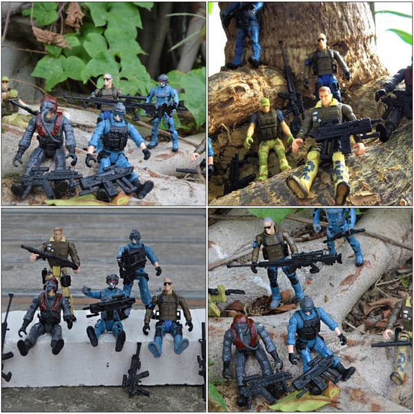 6-piece Kids' Plastic Soldier Model Playset with Smooth Edges