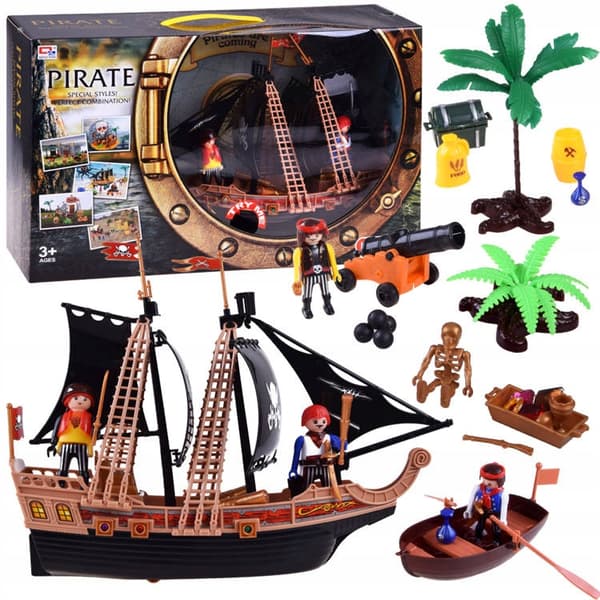 PIRATE SHIP FIGURINE SET WITH SOUND