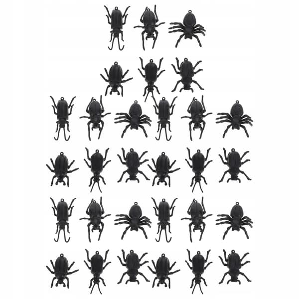 30 MINI BLACK INSECT FIGURINES WITH REALISTIC TEXTURE FOR EDUCATIONAL PURPOSES