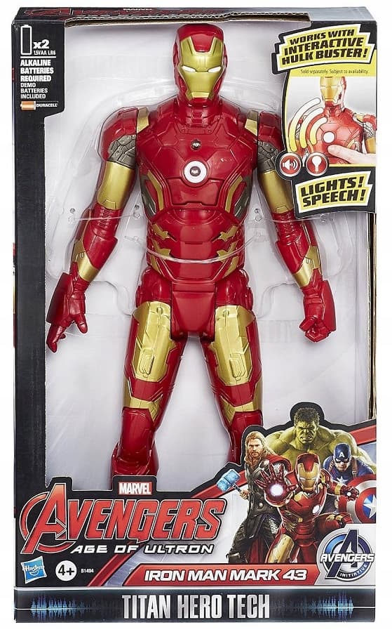 INTERACTIVE IRON MAN action figure with sound effects by HASBRO, model: B1494 TITAN HERO