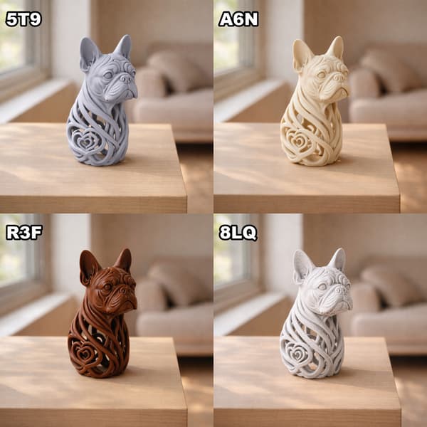 DECORATIVE FRENCH BULLDOG FIGURINE – OPENWORK, LED, MULTICOLOURED