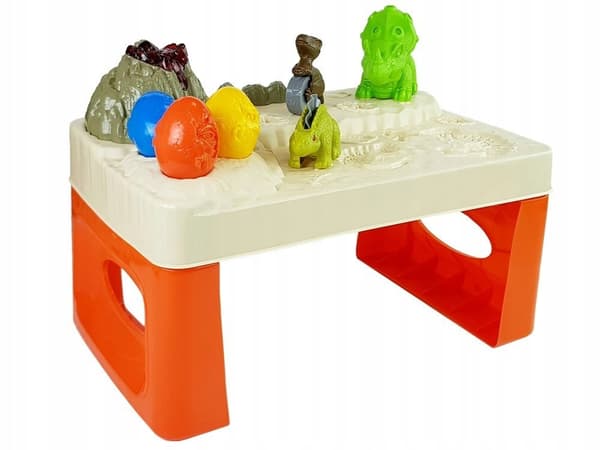 Ciastolina Dinosaur Eggs Table Set with Volcano Mould and Glowing Lava – 4 Colours