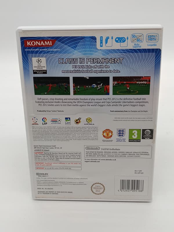 PES 2012 PRO EVOLUTION SOCCER Nintendo Wii boxed version