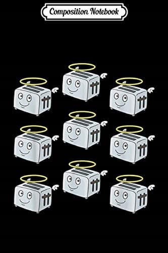 Composition Notebook: Flying Toasters – Funny Smiling Face Angel Wi