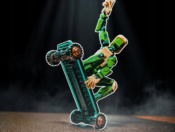 3D figurine – Articulated figure on a hoverboard: Dummy 13