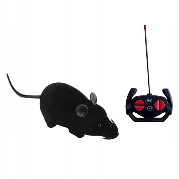 Fote Control Mouse Toy, Simulation Mouse Model Pets Electronic Toys - Black