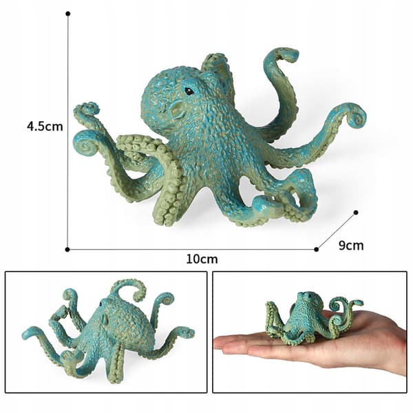 Lifelike Ocean Animal Model Figures – Sea Statue – Plastic – Blue Octopus B