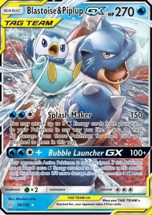 Pokemon Blastoise & Piplup GX