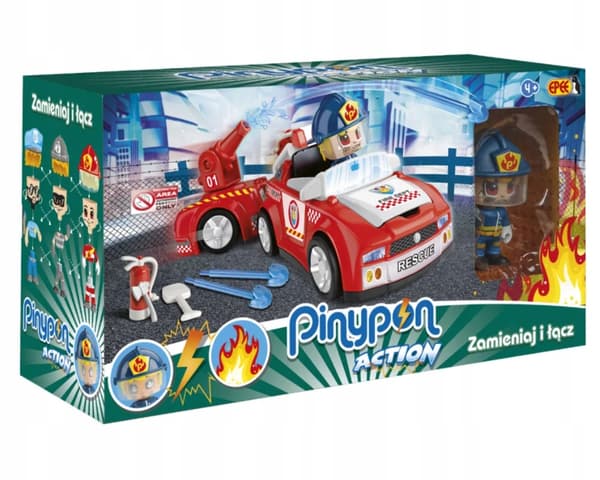 FIRE BRIGADE FIRE ENGINE water cannon PINYPON ACTION FIGURE as a gift