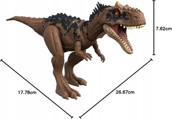 RAJASAURUS DINOSAUR FIGURINE WITH A HEAD AND MOUTH ATTACK
