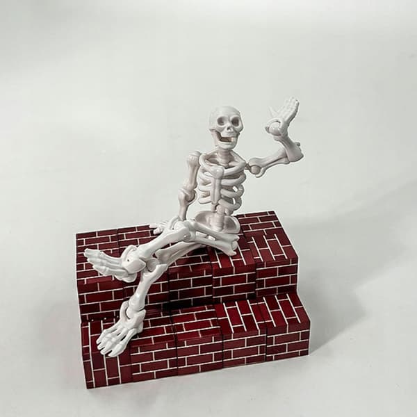 2x Small skeleton doll with movable joints – lightweight, for photography – 2 pieces