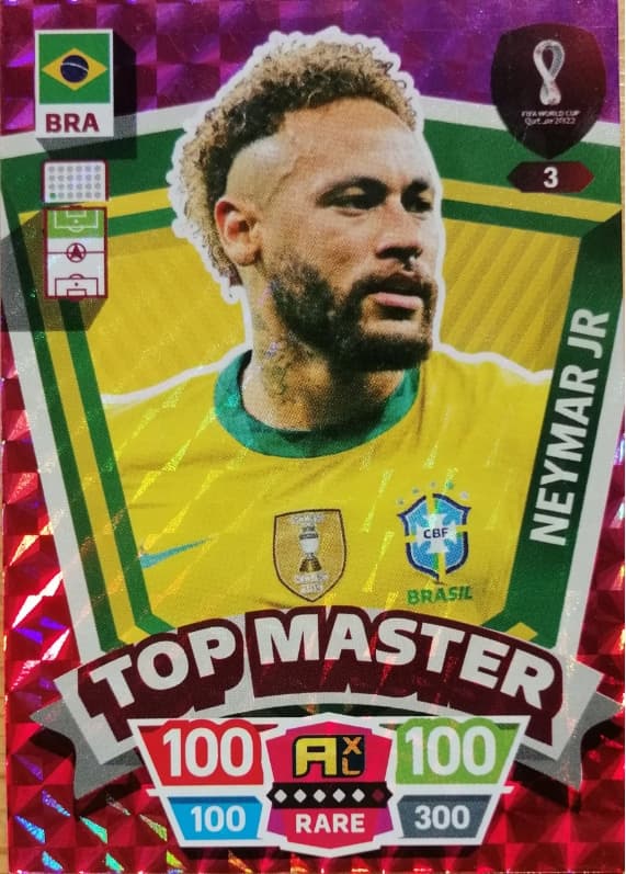 WORLD CUP QATAR 2022 RARE TOP MASTER 3 NEYMAR JR