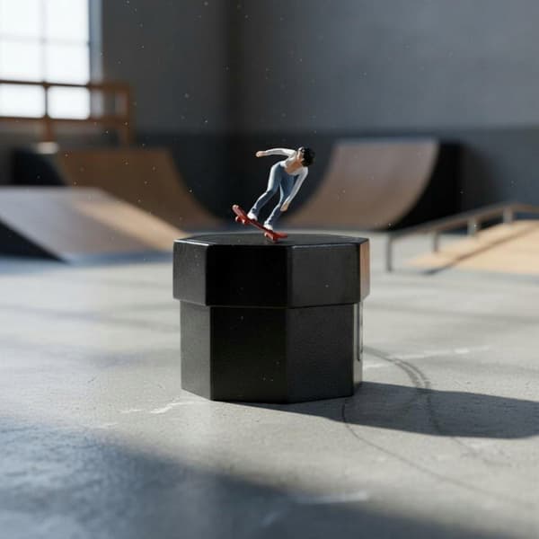 1/64-scale skateboarder figurine, Dynamic Pose 1:64 Blue Skate Boy