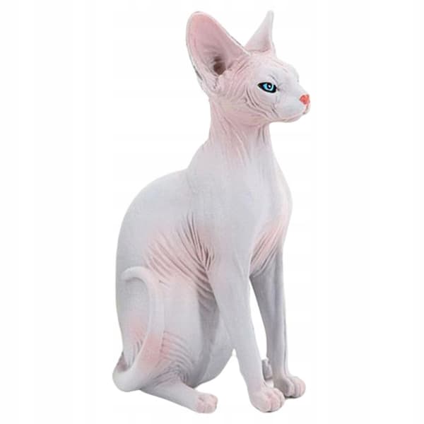 Sturdy plastic action figures: Sphynx Cat, Hairless Cat, Miniature, right-facing