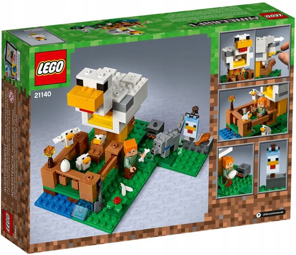 LEGO MINECRAFT 21140 Chicken Coop, Alex, Wolf, Chicken, Farm, Eggs, Axe