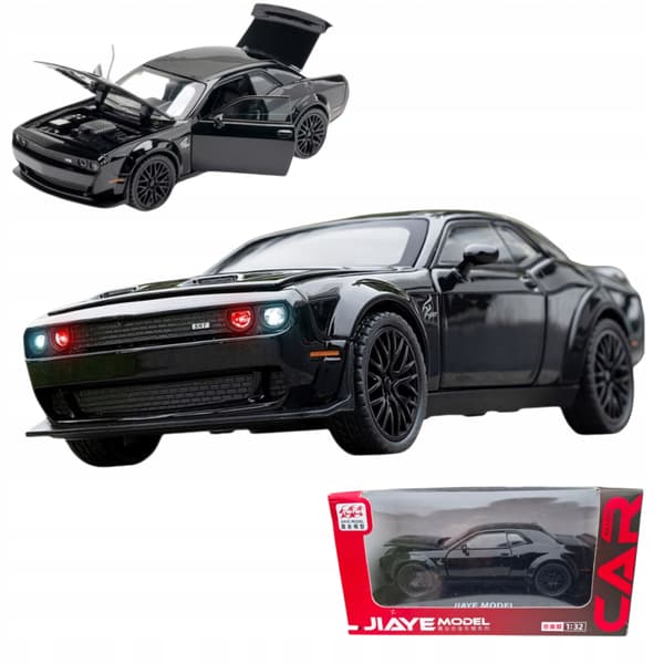 DODGE CHALLENGER  bonnet, boot and LED light-up display stand – 1:32 scale model with sound effects