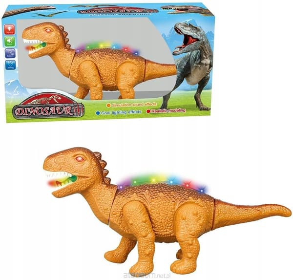 A battery-powered dinosaur with a voice