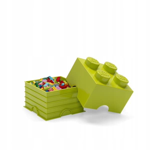 LEGO BRICK STORAGE BOX, 4-PACK, LIGHT GREEN, 25 cm, 40031220