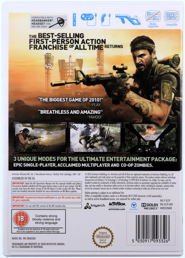 CALL OF DUTY: BLACK OPS (WII GAME)