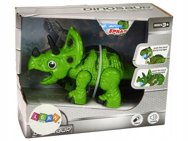 INTERACTIVE TRICERATOPUS DINOSAUR – STEAM-POWERED, MAKES SOUNDS, GREEN