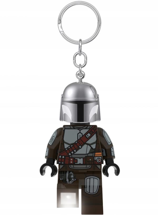 LEGO STAR WARS KEYRING FLASHLIGHT MANDALORIAN FIGURINE KEYRING + BAG