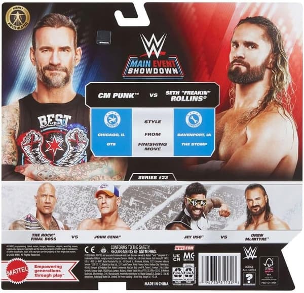 CM Punk & Seth Rollins 23 Action Figures 2-Pack – WWE Main Event Elite