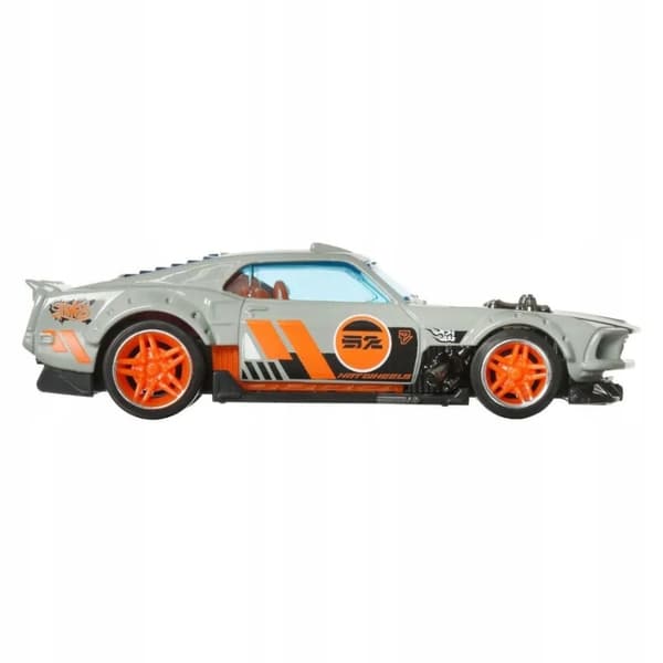 Hot Wheels 1969 Ford Mustang pull-back toy car, 1:64 scale