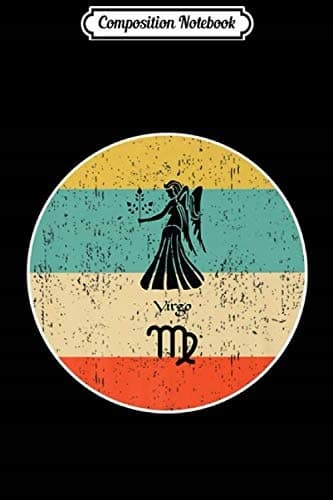 Composition Notebook: Virgo Zodiac Retro Gift Journal/Notebook – Blank, Lined