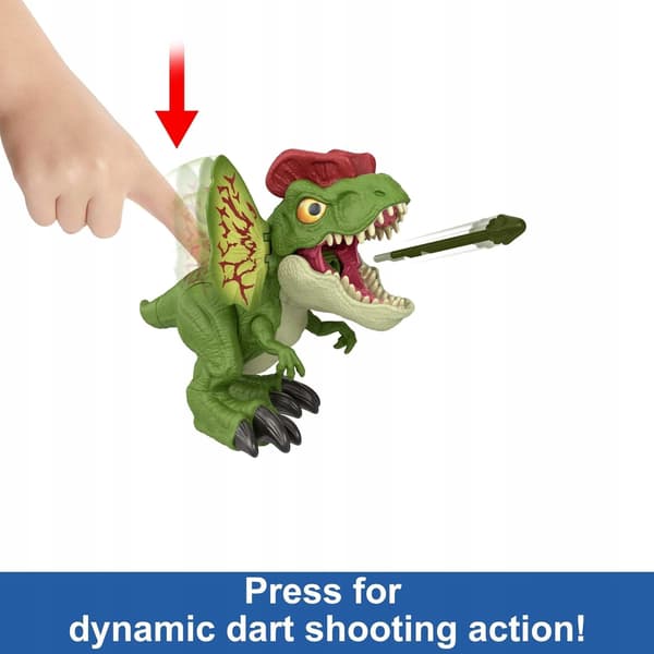 DILOPHOSAURUS 20CM FIGURINE WITH JURASSIC PROJECTILE LAUNCHER