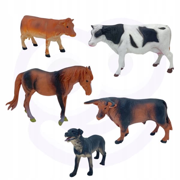 Farm Figurines Set + Storage Box, 57 pieces