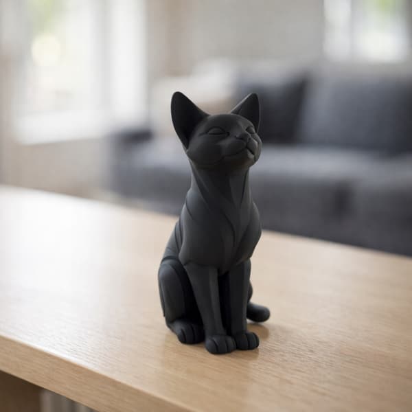 DECORATIVE FIGURINE: SITTING CAT – MODERN DECORATION – MANY COLOURS