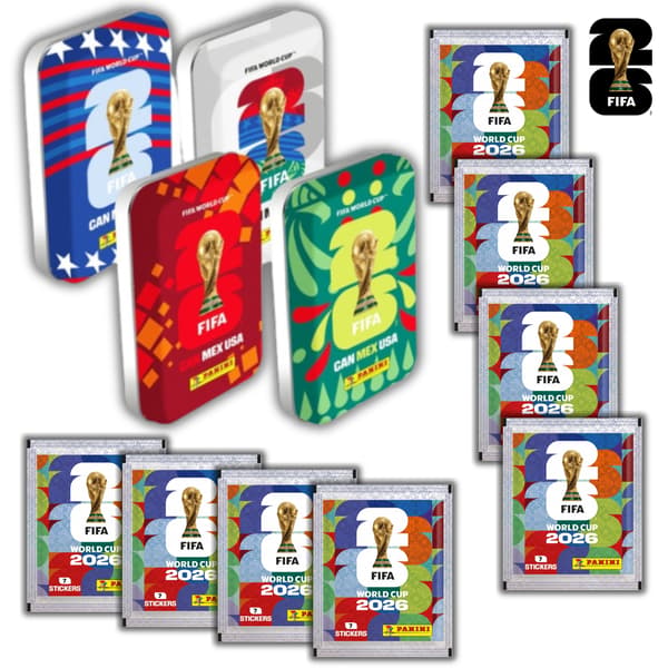 4x MINI CAN PANINI FIFA World Cup 2026 Sticker Pack Collection – Set