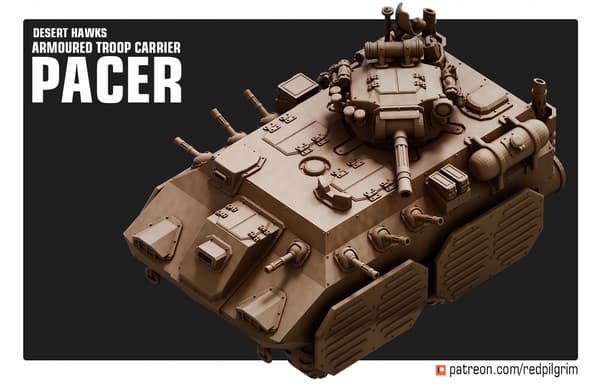 PACER Red Pilgrim Armoured Troop Carrier Miniature
