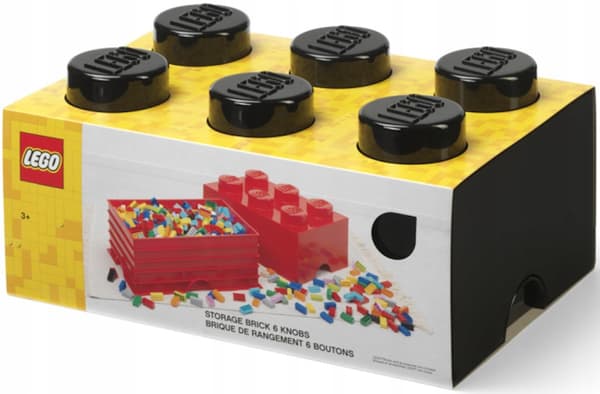 LEGO BRICK STORAGE BOX – 6-BOX BRICK SORTING CONTAINER – BLACK – 38 CM