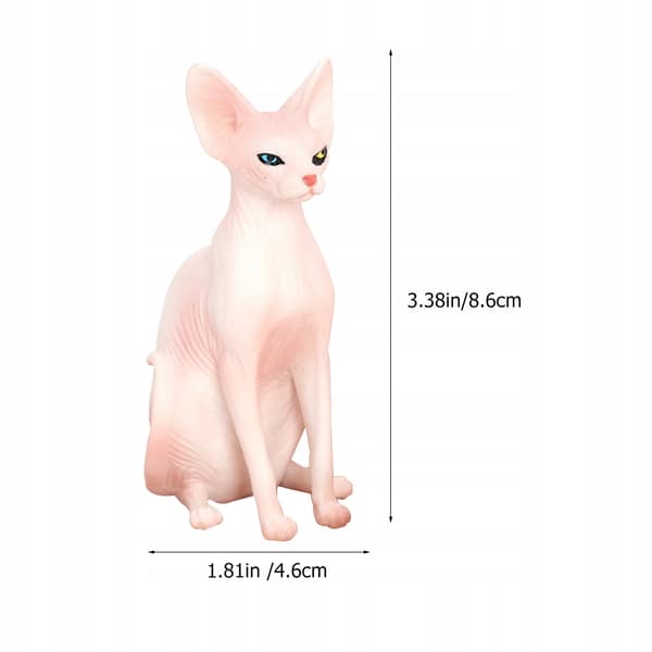 2 COLOURFUL DECORATIVE PVC CAT FIGURINES