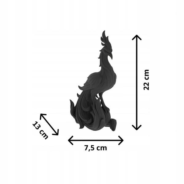 DECORATIVE PHOENIX FIGURINE ON A FLAME-SHAPED BASE – MANY COLOURS