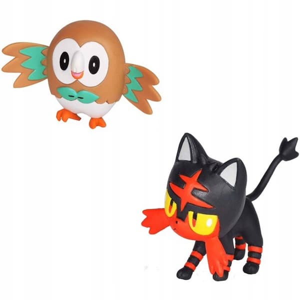 Pokémon Battle Figure Pack – 5 cm Mini Figures: Rowlet, Litten