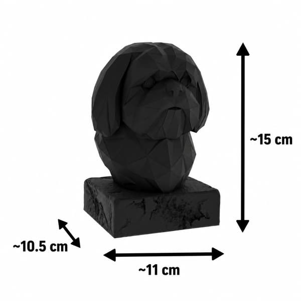 DECORATIVE FIGURINE: SHIH TZU DOG BUST – GEOMETRIC DESIGN, VARIOUS COLOURS