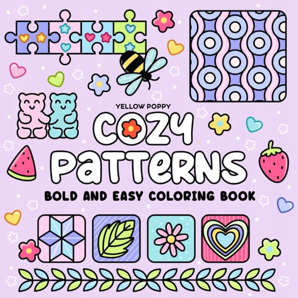 Cozy Patterns: A Bold and Easy Colouring Book for Adults and Children – Featuring