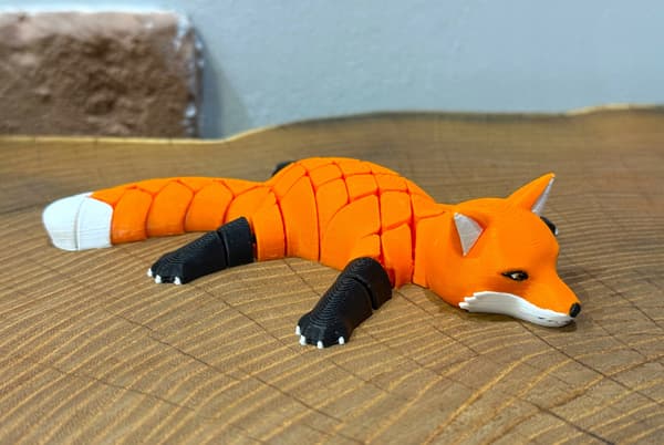 3D Segmented Fox – a movable, flexible figurine, toy, gift