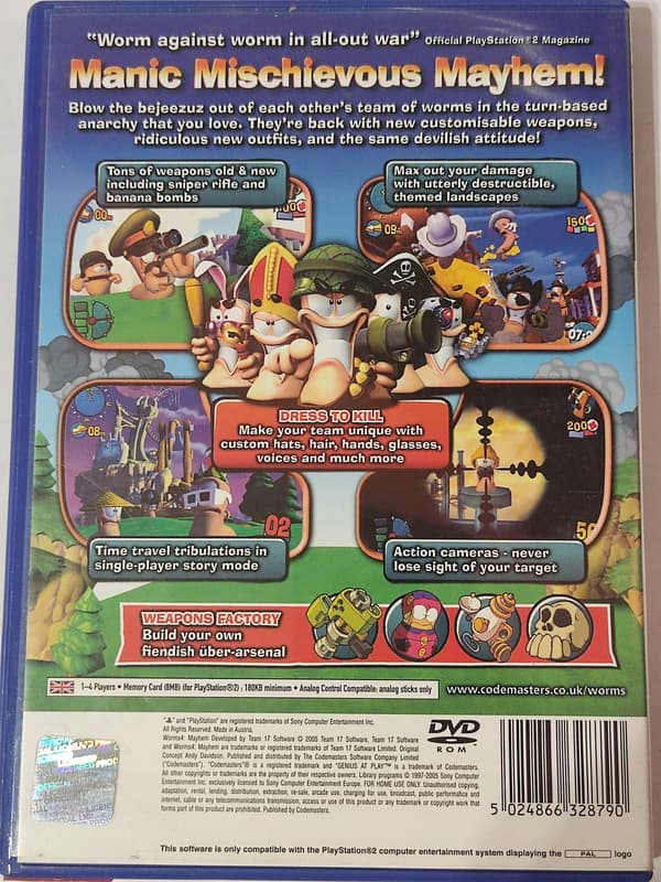 PS2 WORMS 4 MAYHEM PLAYSTATION GAME