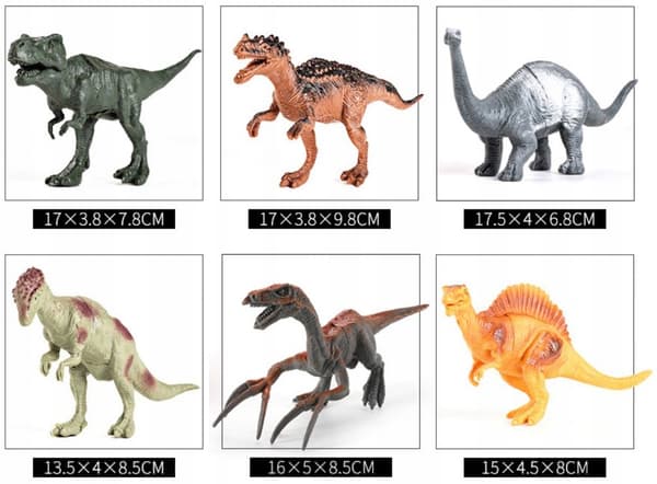 Dinosaur figurines – a large set of animals in a container