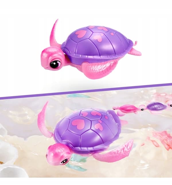 ZURU PETS ALIVE SET: MUM TURTLE AND LITTLE TURTLE CHICKS IN AN AQUARIUM