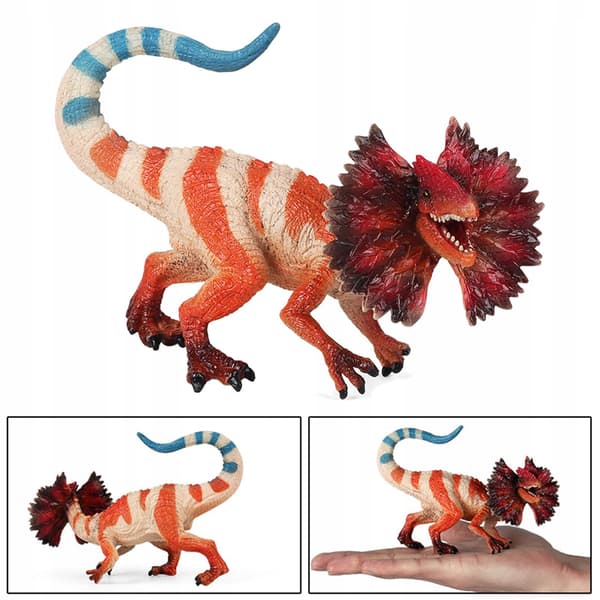 Plastic dinosaur action figure – Dilophosaurus play set – Toy model for boys