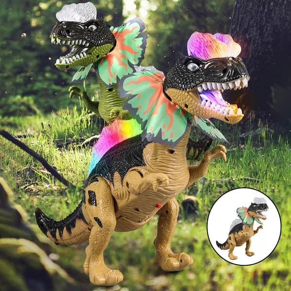 Electronic ABS walking dinosaur with walking motion Hand-eye coordination Brown