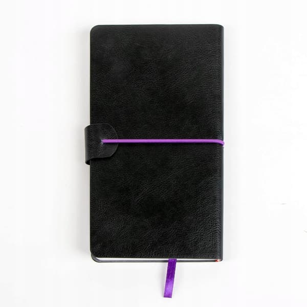 Black notebook with an elastic band, Wednesday