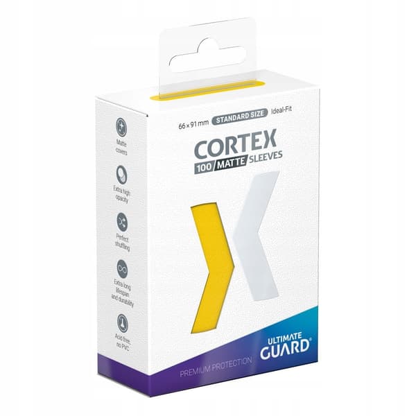ULTIMATE GUARD CORTEX SLEEVES MATTE STANDARD SIZE (100) - YELLOW